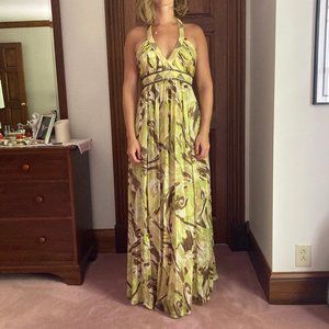 BCBGMAXAZRIA Silk Halter Gown